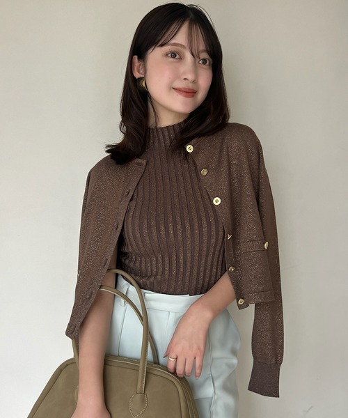 シルクブレンドノースリーブニットトップス（タンクトップ）｜anuans