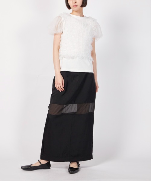 CLANE（クラネ）の「CLANE TULLE VEST LAYERED TOPS（Tシャツ