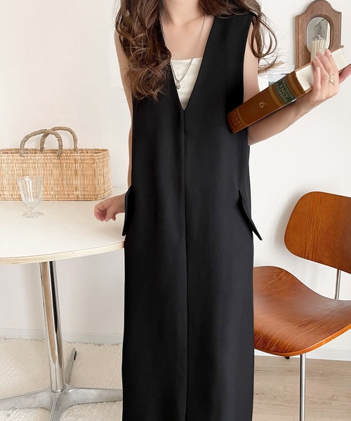 セール】1枚でサマになる！上品リラクシーstyle。ポケット付 Vネック