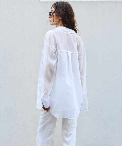 Sheer Docking Oversized Shirt/シアードッキングオーバーシャツ
