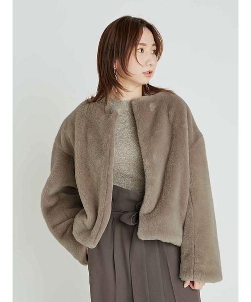 FRAY I.D（フレイアイディー）の「Ecopelショートファーコート