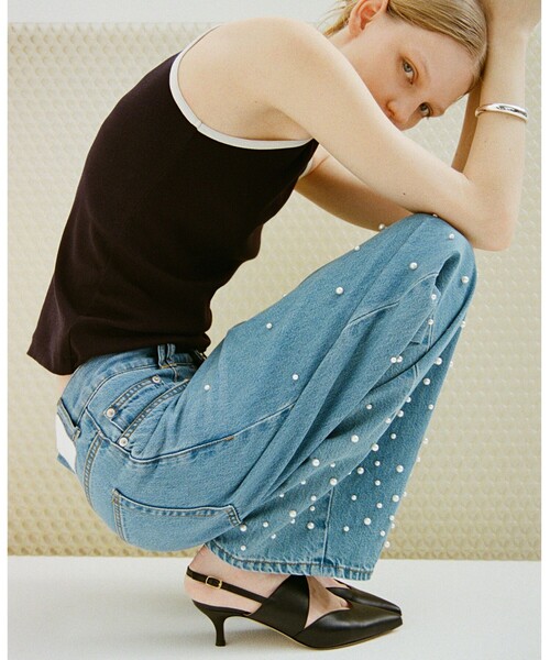 セール】【WEB限定】パールデニム コクーンテーパードパンツ（デニム