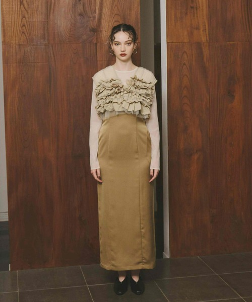 セール】タフタチュールベストセットドレス / taffeta tulle vest set