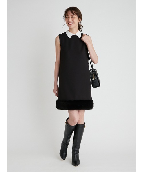 CELFORD（セルフォード）の「◇裾ファー切替Aラインワンピース