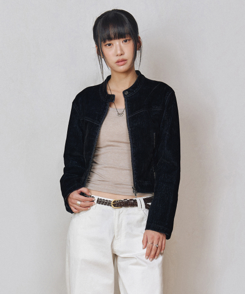 セール】[ベルベットデニム]Velvet Denim Jacket DCWJK001BLACK