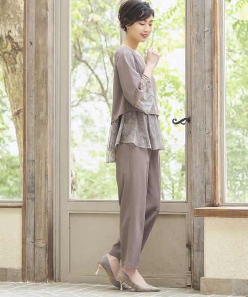 パンツドレス セットアップ 結婚式 パーティー レース（パンツドレス