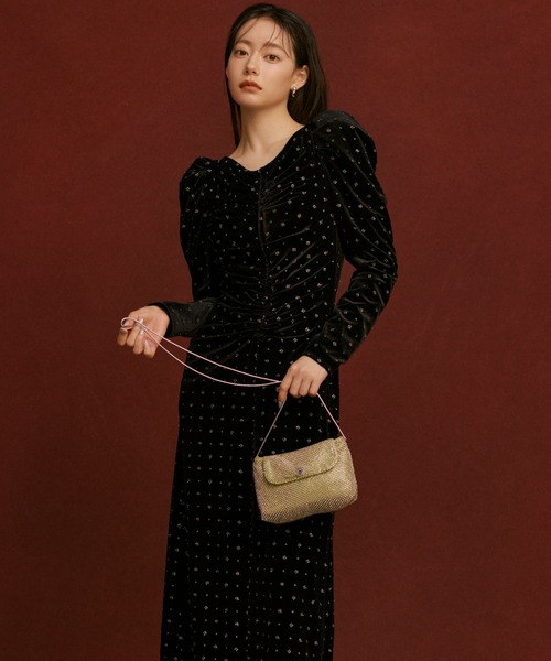 SNIDEL（スナイデル）の「ベロア刺繍ワンピース（ワンピース）」 - WEAR