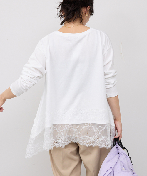レースコンビカットソー2（Tシャツ/カットソー）｜SLOBE IENA