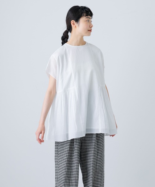 かぐれ（カグレ）の「レーヨンコットン2WAYブラウス（シャツ/ブラウス