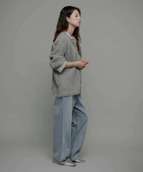 セール】ダブルフェイスバイカラーカーディガン（カーディガン/ボレロ