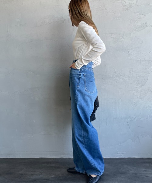 YANUK JOAN 別注JEANS FACTORYハイウエスト ワイドデニム YANUK