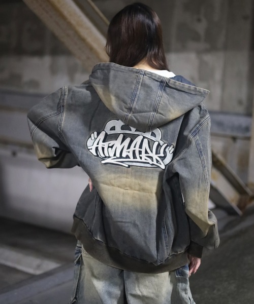 セール】《2サイズ展開 / UNISEX 》ATMARKクラウンロゴデニム