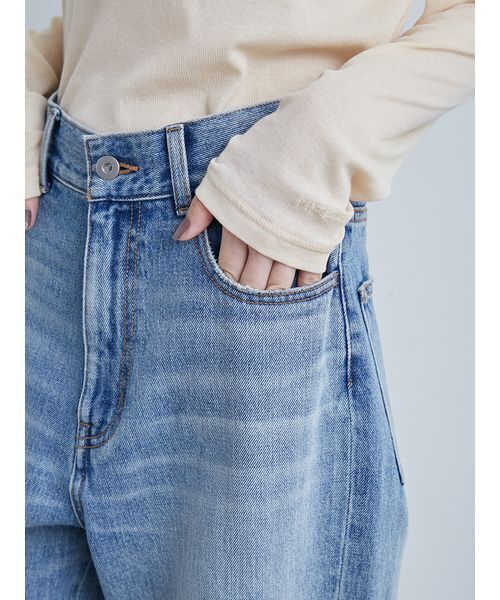 MIESROHE（ミースロエ）の「裾折り返しストレート美脚デニム（デニム