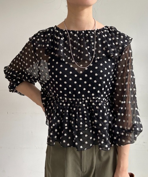 SHENERY（シーナリー）の「フリルカラー2WAYシフォンブラウス（シャツ