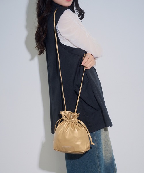 セール】【SETUP7】SPECIAL PU DRAWSTRINGS BAG 巾着バッグ スマホ