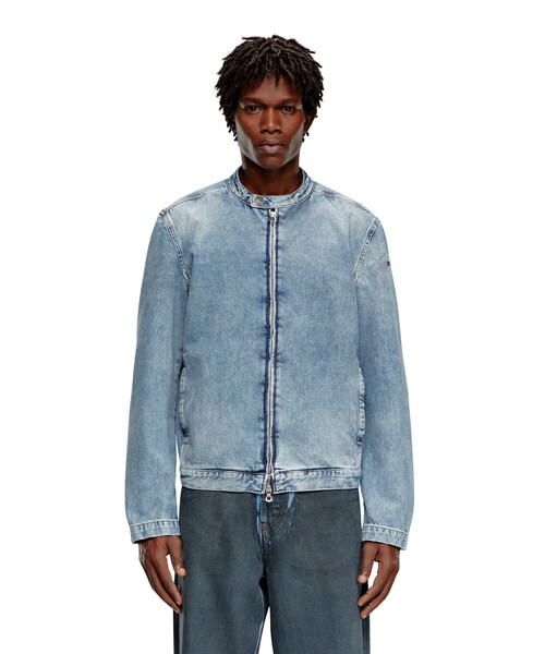 美品✨ディーゼル デニム ライダースジャケット ジョグジーンズ 水色 L