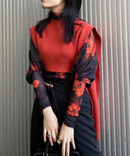 Ameri（アメリ）の「LIDIA SHEER TOP（Tシャツ/カットソー）」 - WEAR