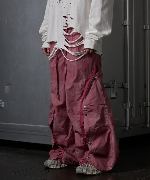 GRANCY】Button Layered Design Nylon Pants / ボタンレイヤード