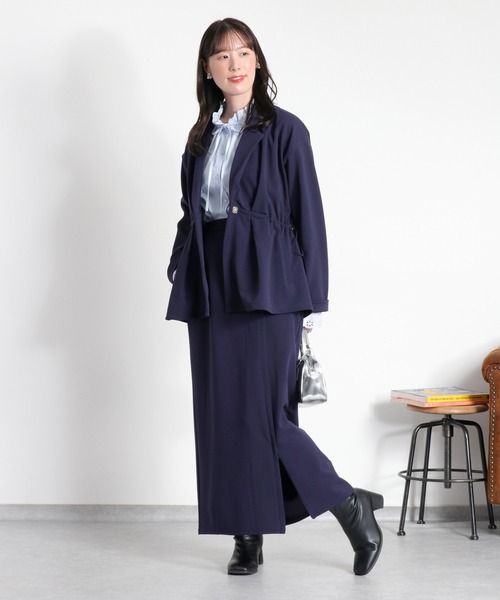 セットアップ対応〉ジョーゼットドロストテーラードジャケット（スーツ