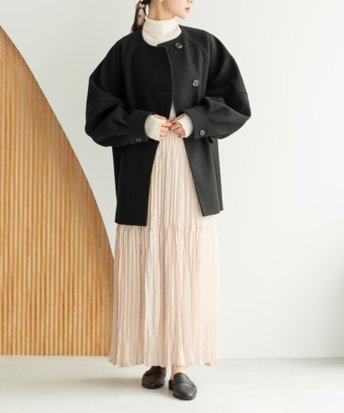 hinari（ヒナリ）の「ウェーブデザインミドルコート（その他アウター