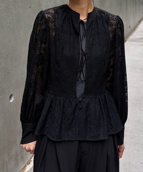 セール】2WAY LACE PEPLUM BLOUSE（シャツ/ブラウス）｜Ameri（アメリ