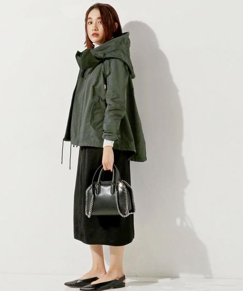 リラクスショートモッズコート-スライム