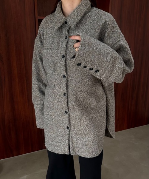 lawgy（ラウジー）の「loop tweed mix button shirt outer / ループ