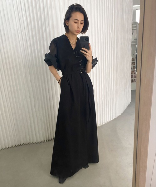 Ameri（アメリ）の「DOUBLE BUTTON ROMPERS（つなぎ/オールインワン