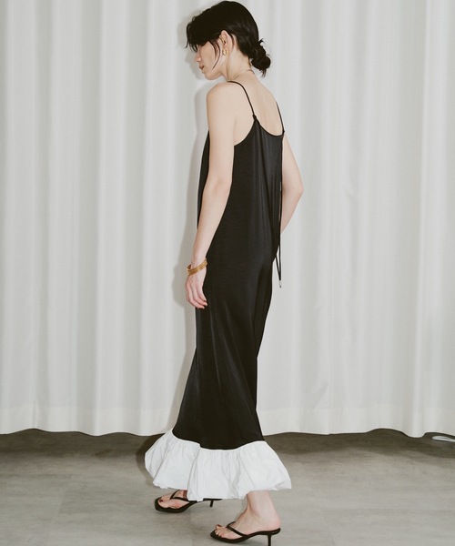 yae（ヤエ）の「Ballon hem satin dress / バルーンヘムサテンドレス