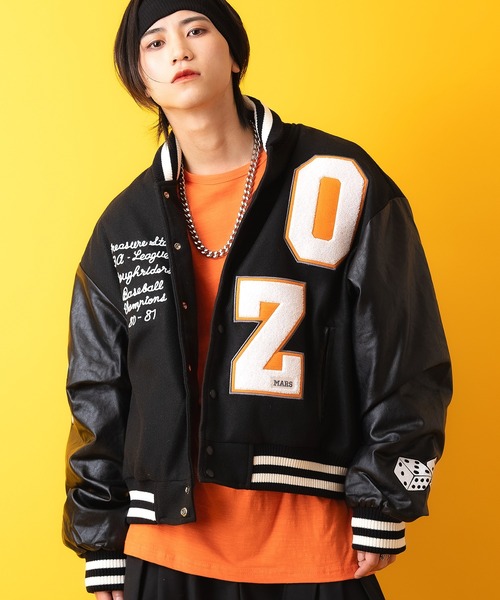 a.p.o.v. オズの魔法使いモチーフワッペンウール＆合成皮革スタジャン