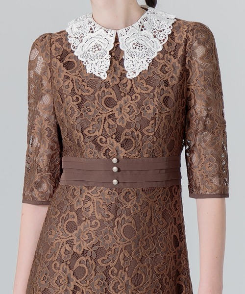 Leja（レジャ）の「【LEJA】レースビッグカラー花柄刺繍ウエストマーク