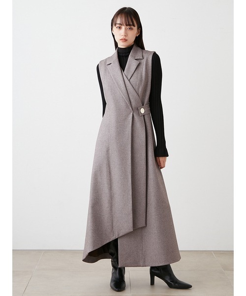 SNIDEL（スナイデル）の「ノースリテーラードロングワンピース