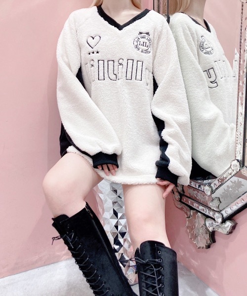 lilLilly（リルリリー）の「ユニフォームボアワンピース（ワンピース