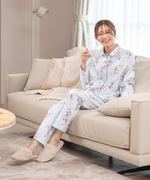 mila schon】中空糸ネルプリント パジャマ（ルームウェア/パジャマ