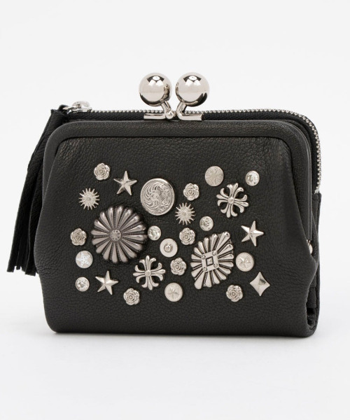 ペルケ perche / マルチスタッズがま口二つ折りウォレット（財布