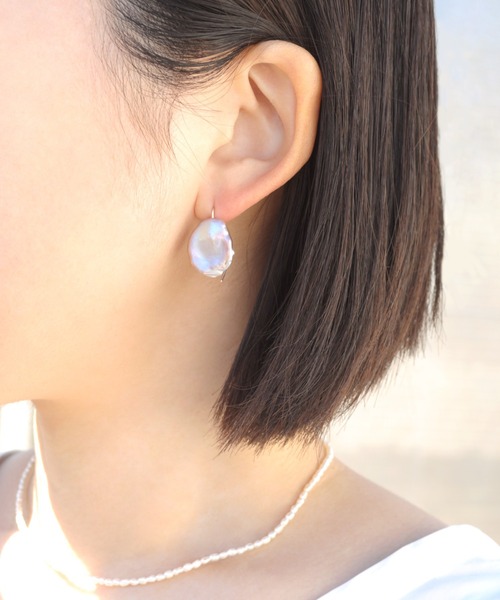 anq.」K10・バロックパールフックピアス 淡水パール（ピアス（両耳用