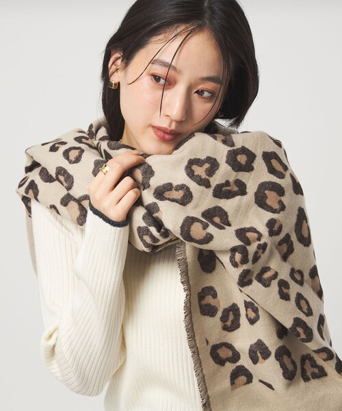 セール】レオパード ジャガード ストール（ストール/ショール）｜green