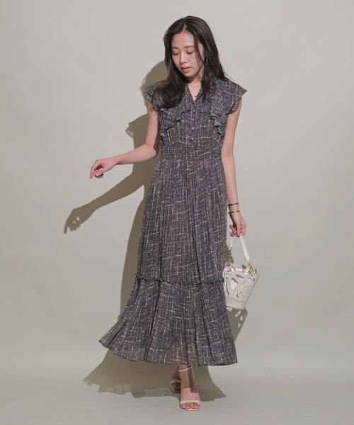 JUSGLITTY（ジャスグリッティー）の「ツィードプリントワンピース