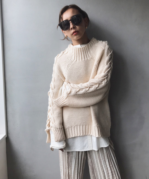 Ameri（アメリ）の「UNDRESSED SHIRT LAYERED KNIT（ニット/セーター