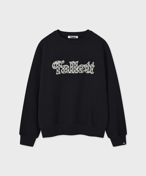 チェックストーリーロゴマンツーマンネイビー（スウェット）｜Fallett