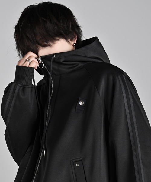 セール】line sleeve track zip parker jacket / ラインスリーブ