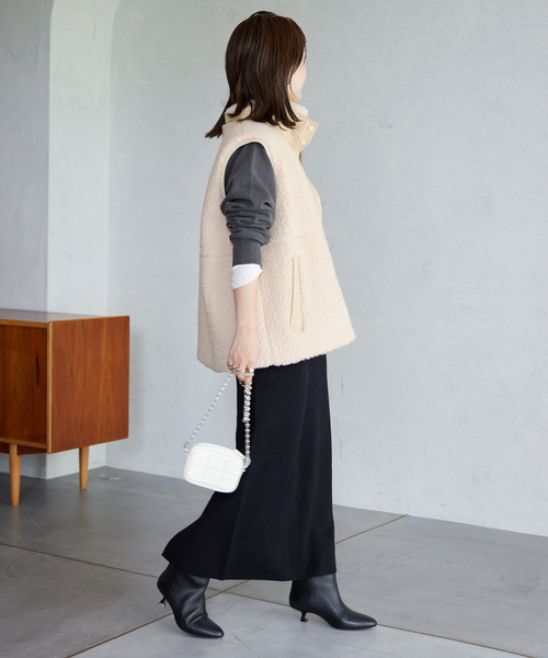 SLOBE IENA（スローブイエナ）の「ECOPELボアショートベスト（ベスト