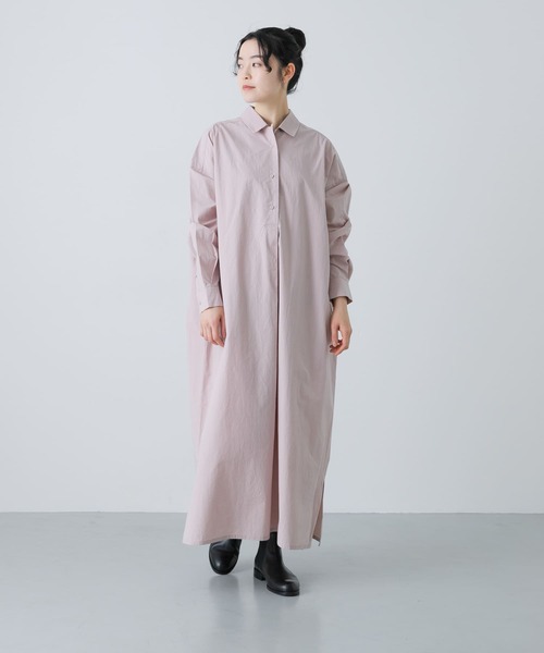 かぐれ（カグレ）の「『2サイズ展開』コットンシルクシャツワンピース