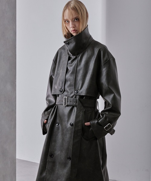 モードオーバー ハイネックトレンチコート（トレンチコート）｜Loose