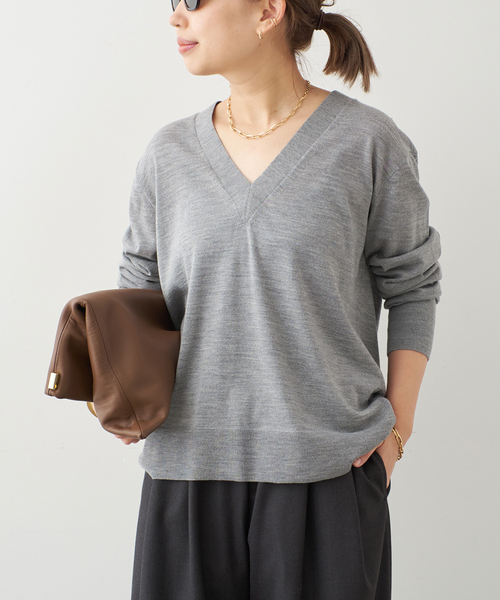 MILLENNIUM Vネック プルオーバー（ニット/セーター）｜Deuxieme