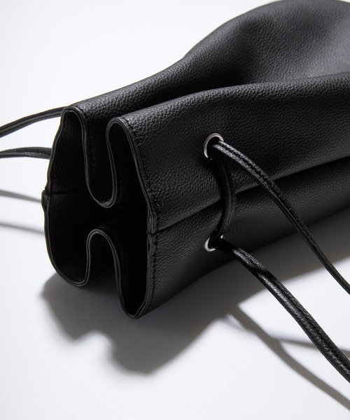 Alfred Alex】synthetic leather drawstring shoulder bag