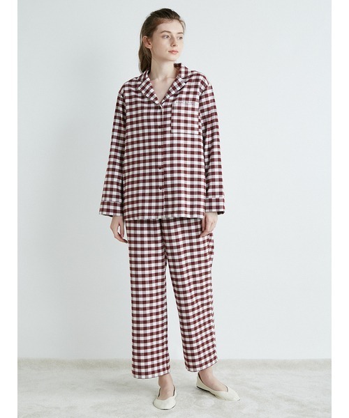 gelato pique（ジェラートピケ）の「ギンガムチェックネルロングパンツ