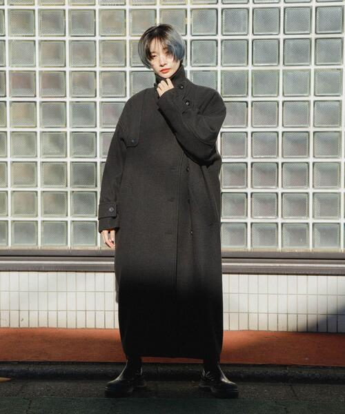 セール】『2サイズ展開』コクーンロングコート（ステンカラーコート