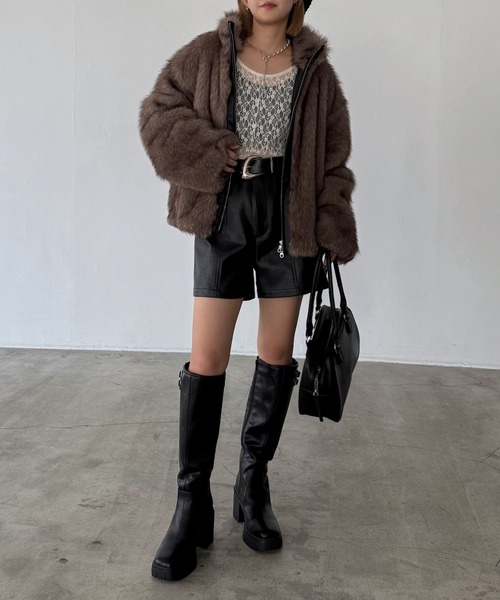 PAGEBOY（ページボーイ）の「ZIPUPキャットファーブルゾン（ブルゾン