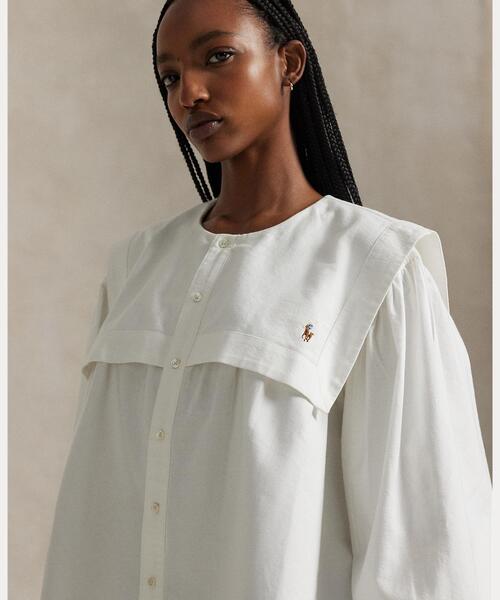 ビブ コットン オックスフォード シャツ（シャツ/ブラウス）｜POLO